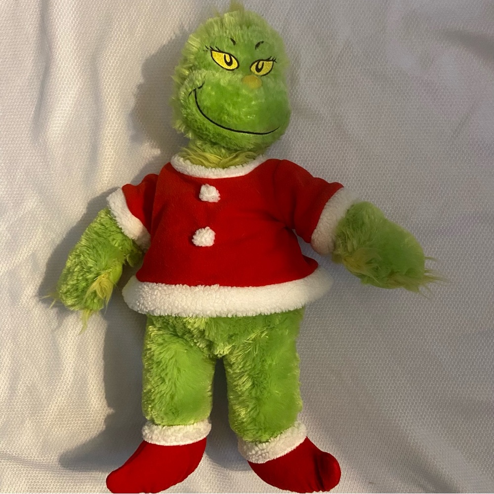 2015 Build A Bear GRINCH Plush Plays You’re a Mean One  song BAB Santa Red